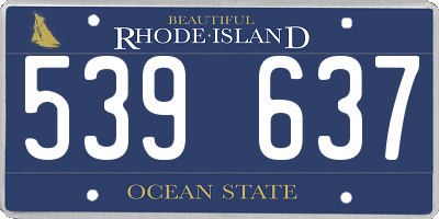 RI license plate 539637