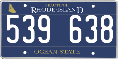 RI license plate 539638