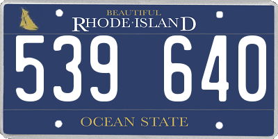 RI license plate 539640