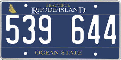 RI license plate 539644