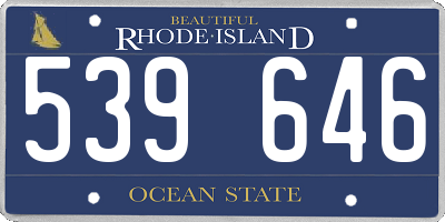 RI license plate 539646