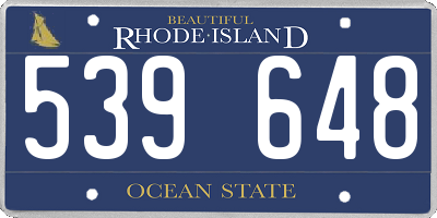 RI license plate 539648