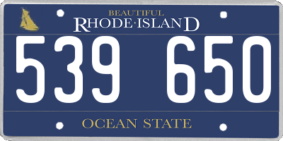 RI license plate 539650