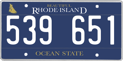 RI license plate 539651