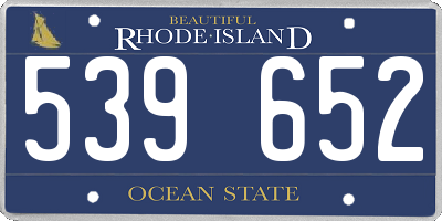 RI license plate 539652