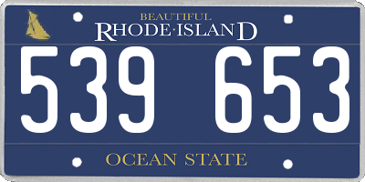 RI license plate 539653