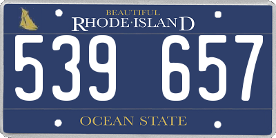 RI license plate 539657