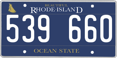 RI license plate 539660