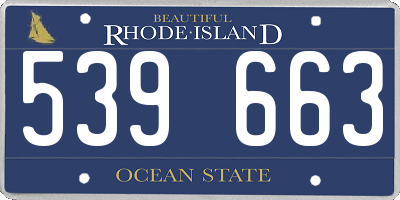 RI license plate 539663