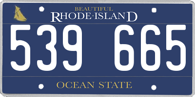 RI license plate 539665