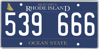 RI license plate 539666
