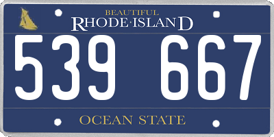 RI license plate 539667