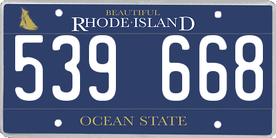 RI license plate 539668
