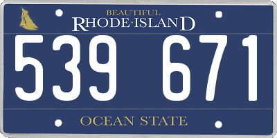 RI license plate 539671