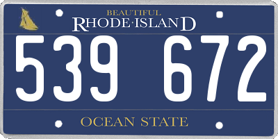 RI license plate 539672