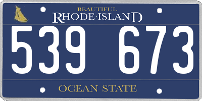 RI license plate 539673