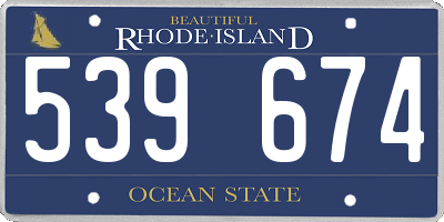 RI license plate 539674