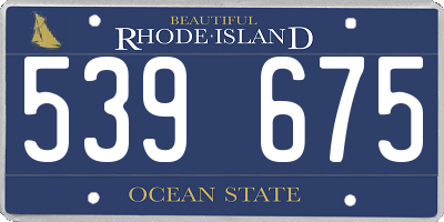 RI license plate 539675
