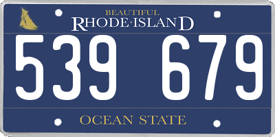 RI license plate 539679
