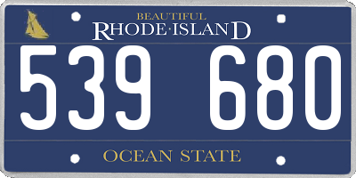 RI license plate 539680