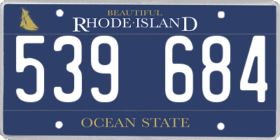 RI license plate 539684