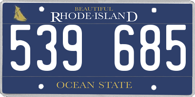 RI license plate 539685