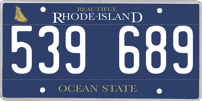 RI license plate 539689
