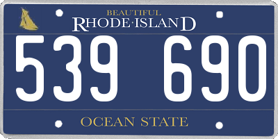 RI license plate 539690