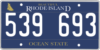 RI license plate 539693