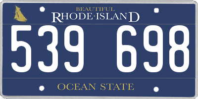 RI license plate 539698