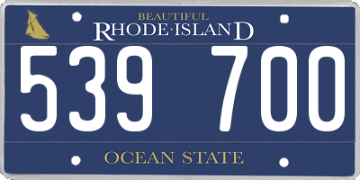RI license plate 539700