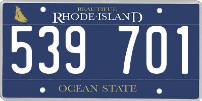 RI license plate 539701