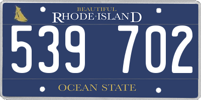 RI license plate 539702