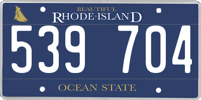 RI license plate 539704