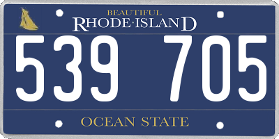 RI license plate 539705