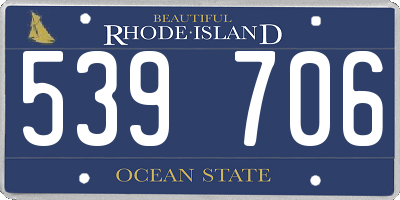 RI license plate 539706