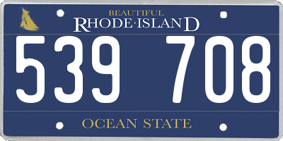 RI license plate 539708