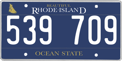 RI license plate 539709