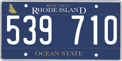 RI license plate 539710