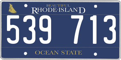 RI license plate 539713