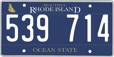 RI license plate 539714