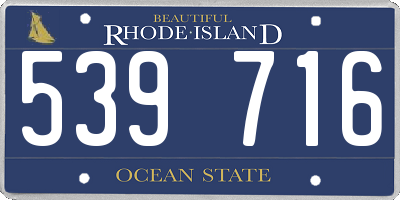 RI license plate 539716