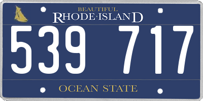 RI license plate 539717