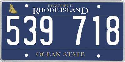 RI license plate 539718
