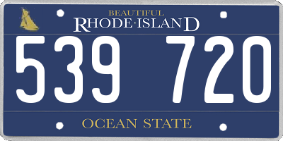 RI license plate 539720