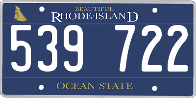 RI license plate 539722