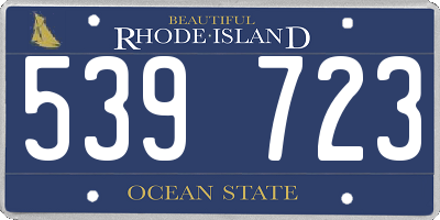 RI license plate 539723