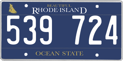 RI license plate 539724
