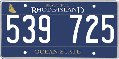 RI license plate 539725