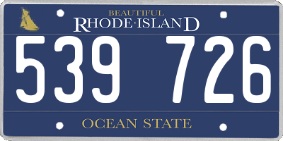 RI license plate 539726